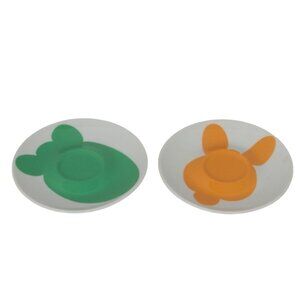 JEFF KOONS Art Saucers Green and Orange Illy Collection By Rosenthal Germany